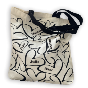 Popus et compagnie cadeaux personnalises totebag coeur